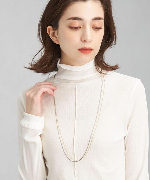 green label relaxing(グリーンレーベルリラクシング)の「メタルカラー チェーン ミックス 2WAY ネックレス(ネックレス・レディース・ゴールド・FREE)」の9枚目の写真