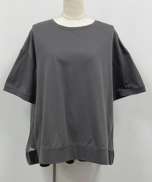 Fennel バックギャザーチュールTシャツ フェンネル FENNEL バックチュールTシャツ （ブラック