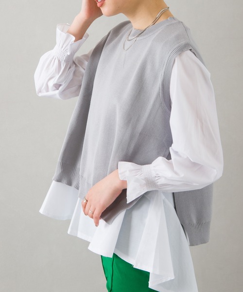 SpRay(スプレイ)の「ベストアンサンブル(アンサンブル・レディース・グレー/ブラック/ブルー・FREE)」の3枚目の写真