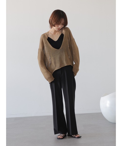 rem closet(レムクローゼット)の「センタープレスフレアパンツ(その他パンツ・レディース・ブラック・S/XS)」の7枚目の写真