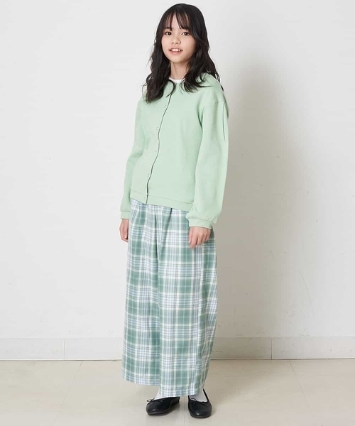 a.v.v（アーヴェヴェ）の「[140-150]サスペンダー付きワイドパンツ（その他パンツ・キッズ・ベージュ/ミント/ブルー・150/140）」の4枚目の写真