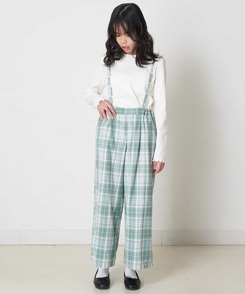a.v.v（アーヴェヴェ）の「[140-150]サスペンダー付きワイドパンツ（その他パンツ・キッズ・ベージュ/ミント/ブルー・150/140）」の17枚目の写真