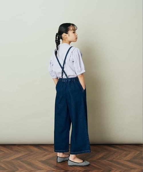 a.v.v（アーヴェヴェ）の「[140-150]サスペンダー付きワイドパンツ（その他パンツ・キッズ・ベージュ/ミント/ブルー・150/140）」の11枚目の写真