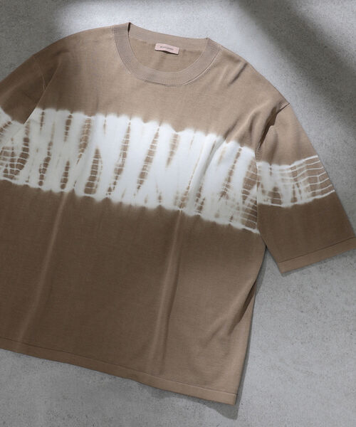 BEAMS LIGHTS(ビームスライツ)の「BEAMS LIGHTS / タイダイ クルーネック Tシャツ(Tシャツ/カットソー・メンズ・ベージュ/ネイビー・L/S/M)」の11枚目の写真
