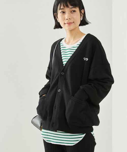 FREAK'S STORE(フリークスストア)の「TOWN CRAFT × FREAK'S STORE/タウンクラフト 別注 スウェットカーディガン 限定展開(カーディガン/ボレロ・レディース・ブラック/オフホワイト/グリーン・フリ-)」の3枚目の写真