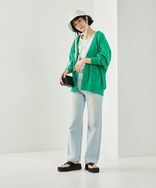 FREAK'S STORE(フリークスストア)の「TOWN CRAFT × FREAK'S STORE/タウンクラフト 別注 スウェットカーディガン 限定展開(カーディガン/ボレロ・レディース・ブラック/オフホワイト/グリーン・フリ-)」の7枚目の写真