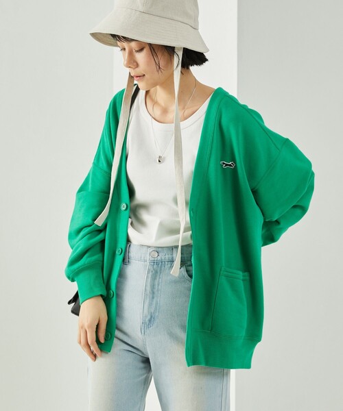 FREAK'S STORE(フリークスストア)の「TOWN CRAFT × FREAK'S STORE/タウンクラフト 別注 スウェットカーディガン 限定展開(カーディガン/ボレロ・レディース・ブラック/オフホワイト/グリーン・フリ-)」の8枚目の写真