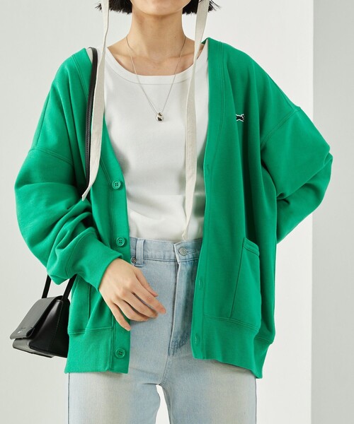 FREAK'S STORE(フリークスストア)の「TOWN CRAFT × FREAK'S STORE/タウンクラフト 別注 スウェットカーディガン 限定展開(カーディガン/ボレロ・レディース・ブラック/オフホワイト/グリーン・フリ-)」の11枚目の写真