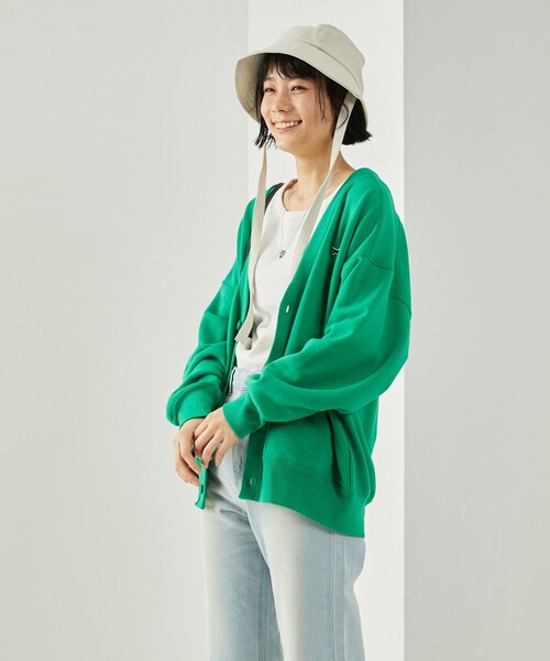 FREAK'S STORE(フリークスストア)の「TOWN CRAFT × FREAK'S STORE/タウンクラフト 別注 スウェットカーディガン 限定展開(カーディガン/ボレロ・レディース・ブラック/オフホワイト/グリーン・フリ-)」の6枚目の写真