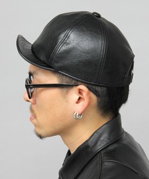 glabella | ヴィンテージレザー風 フェイクレザー ショートバイザー / ボールキャップ / アンパイアキャップ(キャップ)