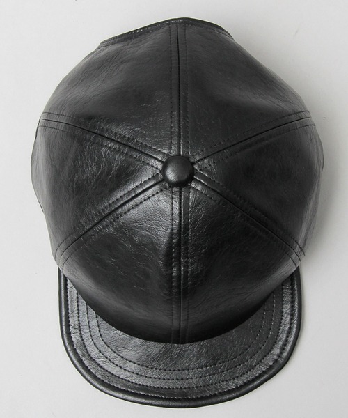 glabella（グラベラ）の「ヴィンテージレザー風 フェイクレザー ショートバイザー / ボールキャップ / アンパイアキャップ（キャップ・メンズ・ブラック・FREE）」の12枚目の写真