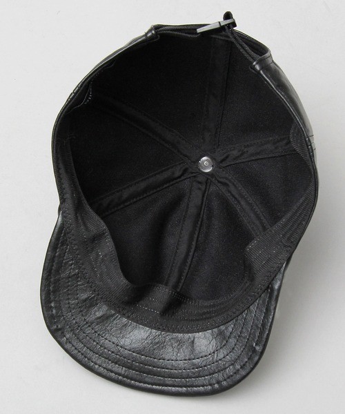 glabella（グラベラ）の「ヴィンテージレザー風 フェイクレザー ショートバイザー / ボールキャップ / アンパイアキャップ（キャップ・メンズ・ブラック・FREE）」の13枚目の写真