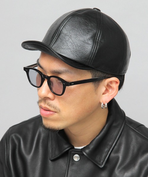 glabella（グラベラ）の「ヴィンテージレザー風 フェイクレザー ショートバイザー / ボールキャップ / アンパイアキャップ（キャップ・メンズ・ブラック・FREE）」の21枚目の写真