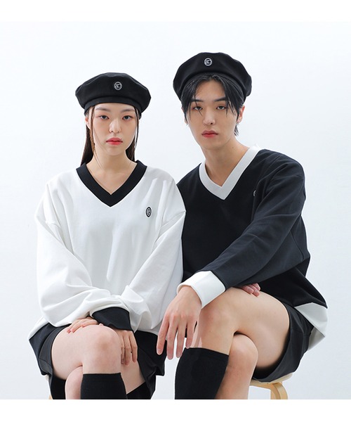 BASIC COTTON（ベーシックコットン）の「A'GEM/9 × .kom『BASIC COTTON/ベーシックコットン』ブランドロゴ ベレー帽（ハンチング/ベレー帽・メンズ・ブラック/A・FREE）」の3枚目の写真