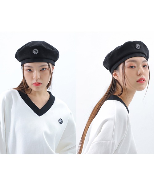 BASIC COTTON（ベーシックコットン）の「A'GEM/9 × .kom『BASIC COTTON/ベーシックコットン』ブランドロゴ ベレー帽（ハンチング/ベレー帽・メンズ・ブラック/A・FREE）」の4枚目の写真
