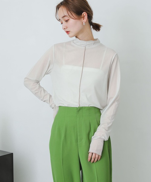 SENSE OF PLACE by URBAN RESEARCH(センスオブプレイスバイアーバンリサーチ)の「チュールタートルネックトップ(その他トップス・レディース・パープル/アイボリー/ホワイト系その他・ONE)」の7枚目の写真