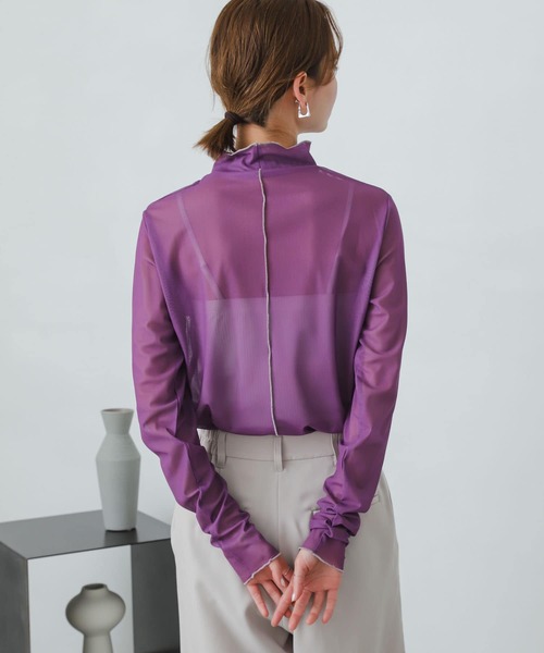 SENSE OF PLACE by URBAN RESEARCH(センスオブプレイスバイアーバンリサーチ)の「チュールタートルネックトップ(その他トップス・レディース・パープル/アイボリー/ホワイト系その他・ONE)」の5枚目の写真