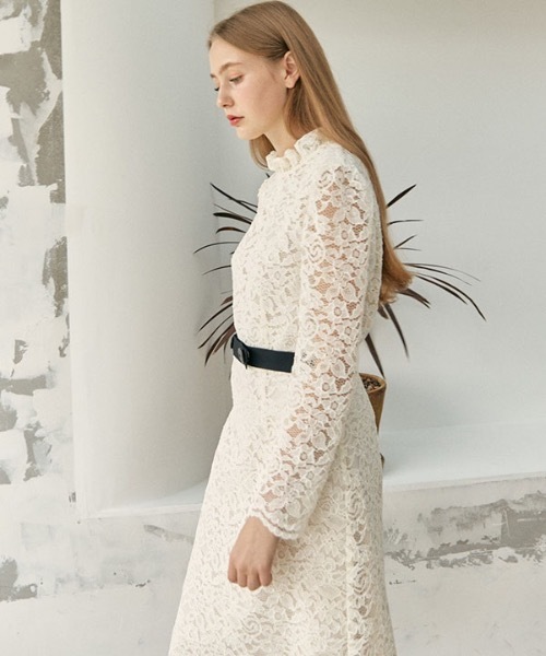 DEBB（デップ）の「【DEBB 】ベルトレースワンピース / Belt Lace Dress（ワンピース・レディース・ブラック/アイボリー・SMALL/MEDIUM）」の3枚目の写真