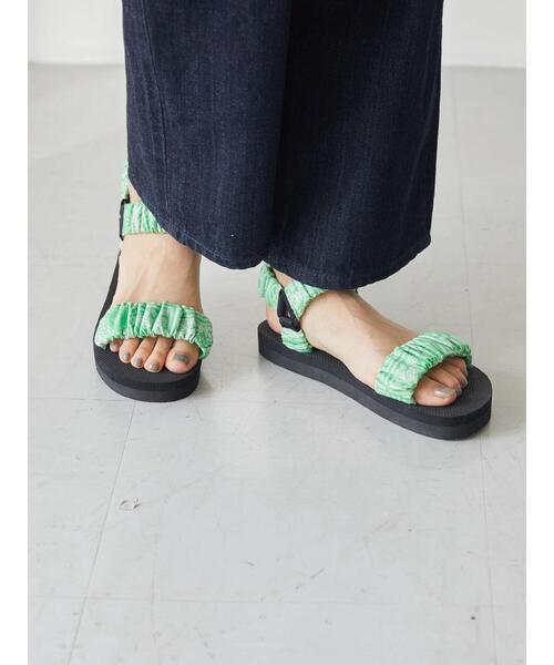 AMERICAN HOLIC（アメリカンホリック）の「ギャザーベルトサンダル（サンダル・レディース・ホワイト/ブラック/ベージュ/グリーン・S/M/L）」の14枚目の写真