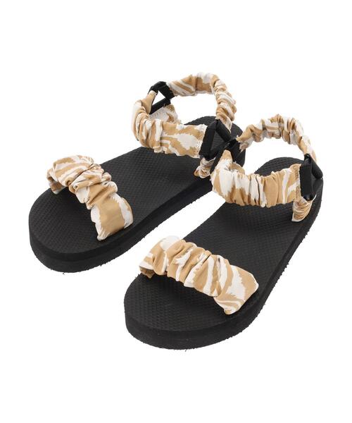 AMERICAN HOLIC（アメリカンホリック）の「ギャザーベルトサンダル（サンダル・レディース・ホワイト/ブラック/ベージュ/グリーン・S/M/L）」の22枚目の写真