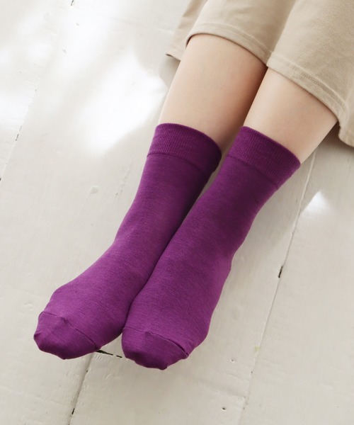 TAWARA（タワラ）の「チラミセ ハイゲージ ショートソックス（ソックス/靴下・レディース・グレー/レッド/ピンク/ターコイズブルー/イエロー/ミント/ダークブルー/ピンク系その他/オレンジ/パープル/ライトブルー・F）」の7枚目の写真