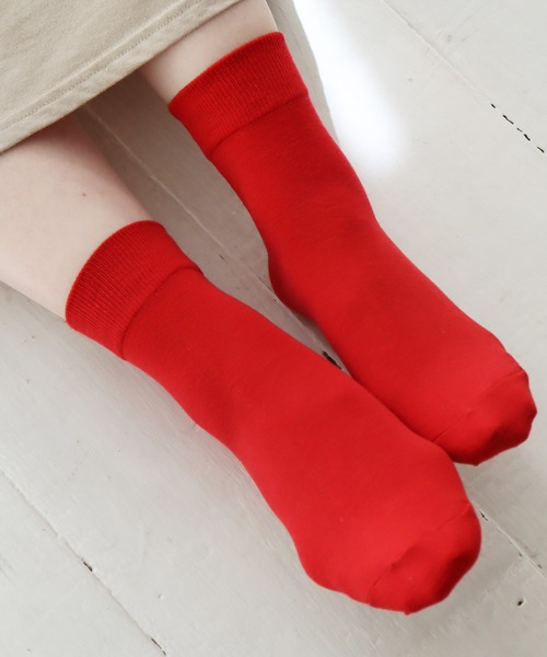 TAWARA（タワラ）の「チラミセ ハイゲージ ショートソックス（ソックス/靴下・レディース・グレー/レッド/ピンク/ターコイズブルー/イエロー/ミント/ダークブルー/ピンク系その他/オレンジ/パープル/ライトブルー・F）」の10枚目の写真