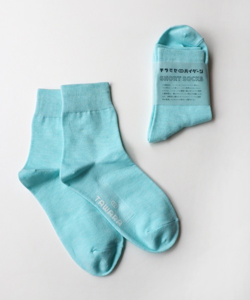 TAWARA（タワラ）の「チラミセ ハイゲージ ショートソックス（ソックス/靴下・レディース・グレー/レッド/ピンク/ターコイズブルー/イエロー/ミント/ダークブルー/ピンク系その他/オレンジ/パープル/ライトブルー・F）」の4枚目の写真