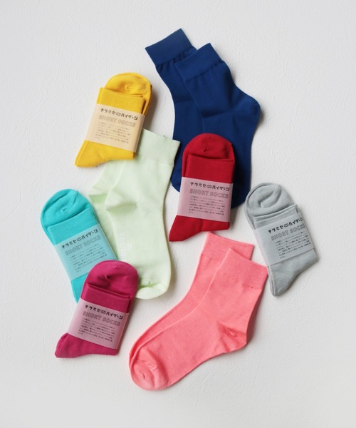 TAWARA（タワラ）の「チラミセ ハイゲージ ショートソックス（ソックス/靴下・レディース・グレー/レッド/ピンク/ターコイズブルー/イエロー/ミント/ダークブルー/ピンク系その他/オレンジ/パープル/ライトブルー・F）」の12枚目の写真