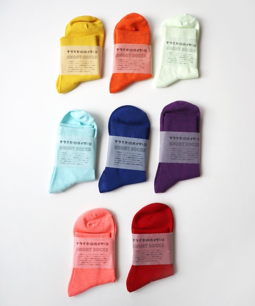TAWARA（タワラ）の「チラミセ ハイゲージ ショートソックス（ソックス/靴下・レディース・グレー/レッド/ピンク/ターコイズブルー/イエロー/ミント/ダークブルー/ピンク系その他/オレンジ/パープル/ライトブルー・F）」の15枚目の写真