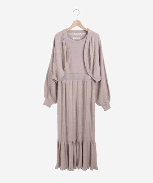 MAJESTIC LEGON（マジェスティックレゴン）の「カーデセットニットワンピース（ワンピース・レディース・ベージュ/ライトグリーン/アイボリー・MEDIUM）」の16枚目の写真