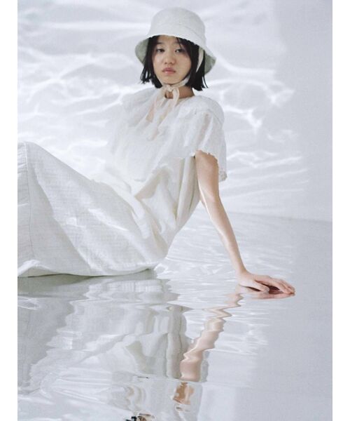 merry jenny（メリージェニー）の「シャギーリボンバケットHAT（ハット・レディース・ブラック/アイボリー・FREE）」の5枚目の写真