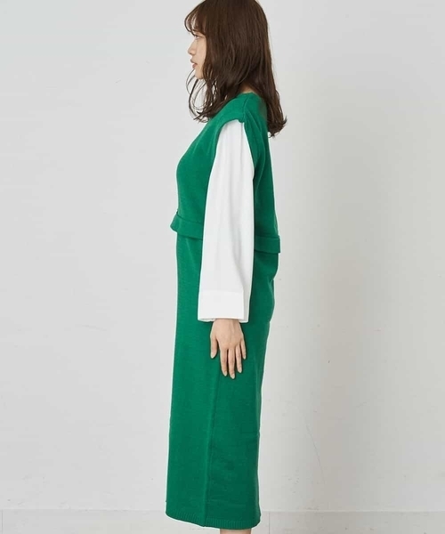 A de a.v.v（アードアー・ヴェ・ヴェ）の「ドッキングレイヤード風ワンピ―ス（ワンピース・レディース・グリーン/パープル/ブラック・39）」の13枚目の写真