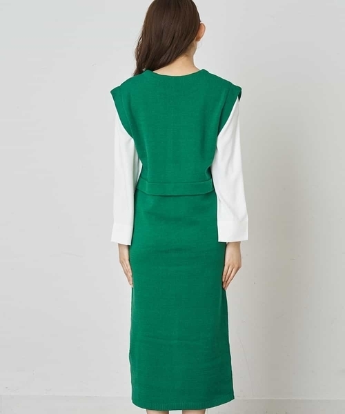 A de a.v.v（アードアー・ヴェ・ヴェ）の「ドッキングレイヤード風ワンピ―ス（ワンピース・レディース・グリーン/パープル/ブラック・39）」の14枚目の写真