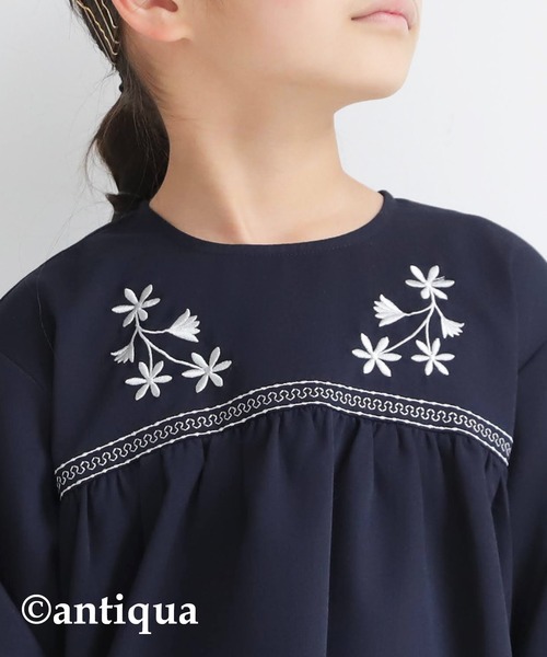 antiqua(アンティカ)の「Aライン刺繍ワンピース(ワンピース・キッズ・ブラック/ネイビー・3/4/5/6)」の10枚目の写真