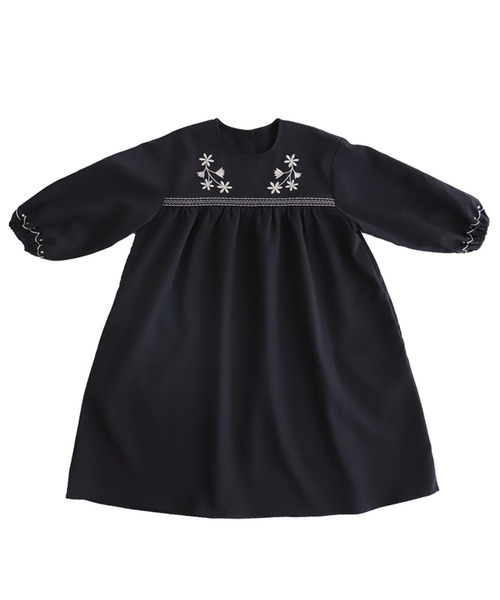 antiqua(アンティカ)の「Aライン刺繍ワンピース(ワンピース・キッズ・ブラック/ネイビー・3/4/5/6)」の20枚目の写真