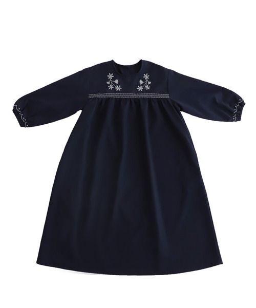 antiqua(アンティカ)の「Aライン刺繍ワンピース(ワンピース・キッズ・ブラック/ネイビー・3/4/5/6)」の21枚目の写真