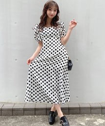 titty＆Co. PETIT | 【titty&Co.PETIT】バックリボンドットミディワンピース(ワンピース)