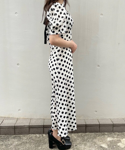 titty＆Co. PETIT（ティティアンドコープティ）の「【titty&Co.PETIT】バックリボンドットミディワンピース（ワンピース・レディース・ホワイト・FREE）」の17枚目の写真