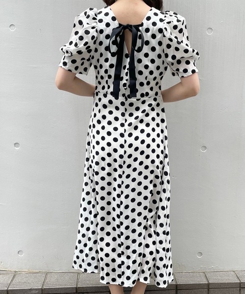 titty＆Co. PETIT（ティティアンドコープティ）の「【titty&Co.PETIT】バックリボンドットミディワンピース（ワンピース・レディース・ホワイト・FREE）」の16枚目の写真