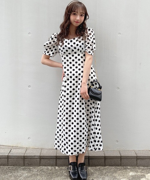 titty＆Co. PETIT（ティティアンドコープティ）の「【titty&Co.PETIT】バックリボンドットミディワンピース（ワンピース・レディース・ホワイト・FREE）」の15枚目の写真