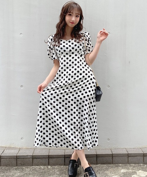 titty＆Co. PETIT（ティティアンドコープティ）の「【titty&Co.PETIT】バックリボンドットミディワンピース（ワンピース・レディース・ホワイト・FREE）」の10枚目の写真