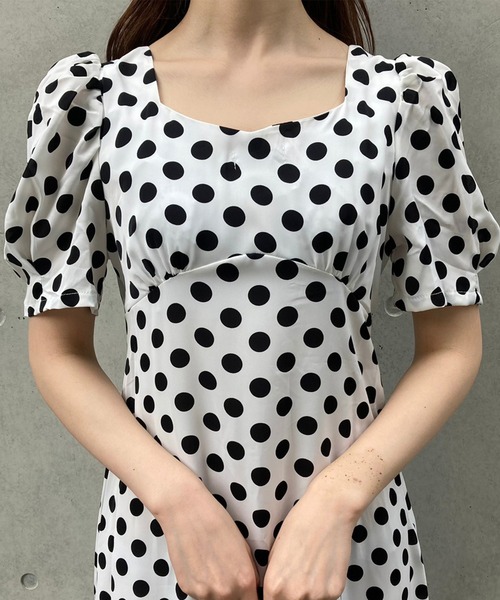 titty＆Co. PETIT（ティティアンドコープティ）の「【titty&Co.PETIT】バックリボンドットミディワンピース（ワンピース・レディース・ホワイト・FREE）」の9枚目の写真