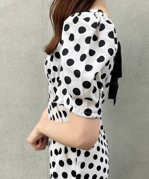 titty＆Co. PETIT（ティティアンドコープティ）の「【titty&Co.PETIT】バックリボンドットミディワンピース（ワンピース・レディース・ホワイト・FREE）」の8枚目の写真