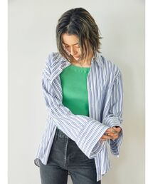 Ungrid | スリーブデザインストライプシャツ(シャツ/ブラウス)