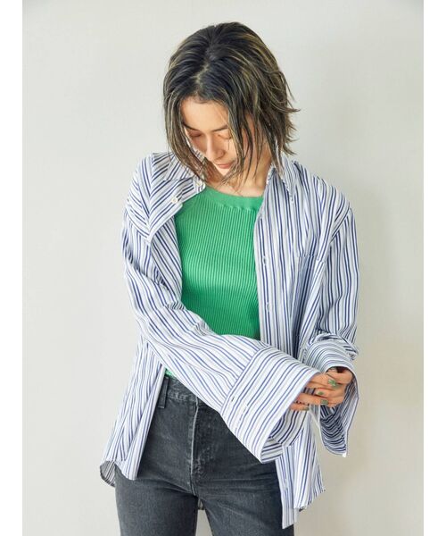 Ungrid（アングリッド）の「スリーブデザインストライプシャツ（シャツ/ブラウス・レディース・ピンク/イエロー/グリーン/ブルー・FREE）」の21枚目の写真