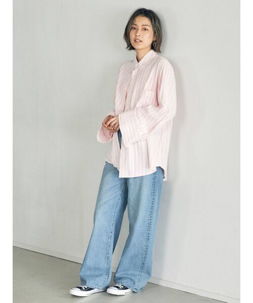 Ungrid（アングリッド）の「スリーブデザインストライプシャツ（シャツ/ブラウス・レディース・ピンク/イエロー/グリーン/ブルー・FREE）」の13枚目の写真