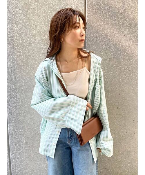 Ungrid（アングリッド）の「スリーブデザインストライプシャツ（シャツ/ブラウス・レディース・ピンク/イエロー/グリーン/ブルー・FREE）」の12枚目の写真