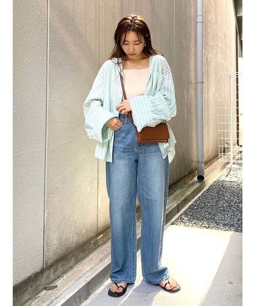 Ungrid（アングリッド）の「スリーブデザインストライプシャツ（シャツ/ブラウス・レディース・ピンク/イエロー/グリーン/ブルー・FREE）」の11枚目の写真