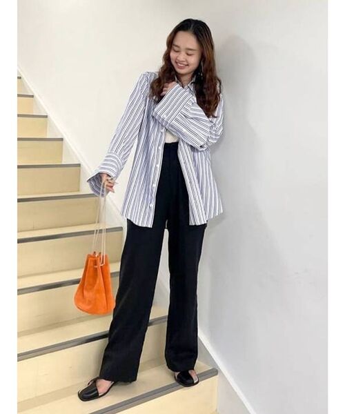 Ungrid（アングリッド）の「スリーブデザインストライプシャツ（シャツ/ブラウス・レディース・ピンク/イエロー/グリーン/ブルー・FREE）」の10枚目の写真