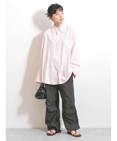 Ungrid（アングリッド）の「スリーブデザインストライプシャツ（シャツ/ブラウス・レディース・ピンク/イエロー/グリーン/ブルー・FREE）」の7枚目の写真